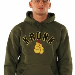 CLOTHING KRONK GLOVES APPLIQUE HOODIE MILITARY GREEN MK2