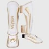 MUAY THAI VENUM ELITE STANDUP SHIN GUARDS - WHITE/GOLD