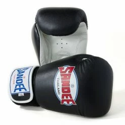 Champs Bxing Ltd JUNIOR GLOVES 4oz-8oz SANDEE-JUNIOR Authentic Velcro Black & White Synthetic Leather Boxing Glove