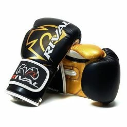 SENIOR GLOVES RIVAL- RB7 BLACK/GOLD FITNESS PLUS BAG GLOVES
