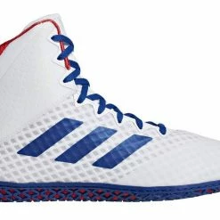 BOXING BOOTS ADIDAS-MAT WIZARD 4 RING BOOTS White/Red/Blue