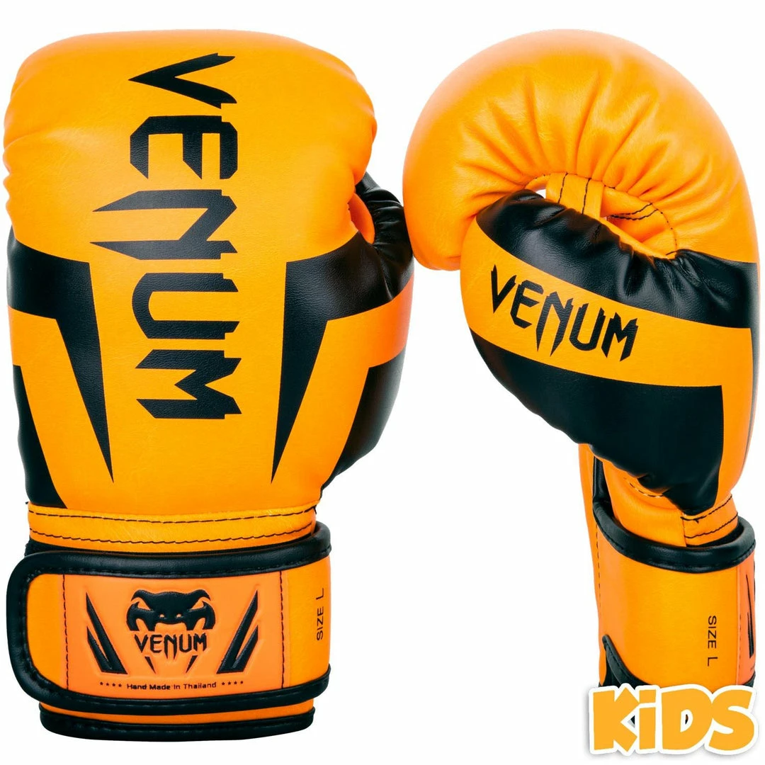 JUNIOR GLOVES 4oz-8oz VENUM ELITE BOXING GLOVES KIDS - EXCLUSIVE - FLUO ORANGE 1 JUNIOR GLOVES 4oz-8oz VENUM ELITE BOXING GLOVES KIDS - EXCLUSIVE - FLUO ORANGE