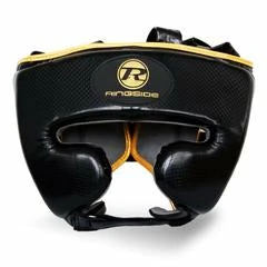 Champs Bxing Ltd HEAD & GROIN GUARDS RINGSIDE -Pro Fitness Black/Gold Head Guard Synthetic Leather