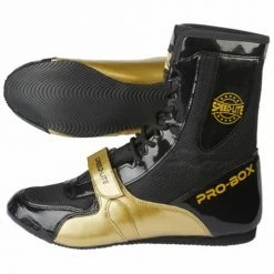 PROBOX-SPEED-LITE BLACK/GOLD BOXING BOOTS
