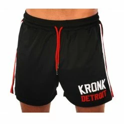 KRONK Iconic Detroit Applique Lined Shorts Black & White/Red