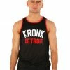 KRONK Iconic Detroit Applique Training Gym Vest Black With Red & White Logo