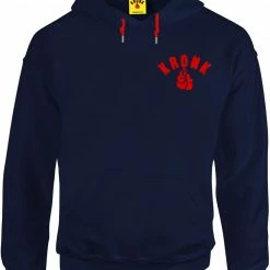 KRONK One Colour Gloves Towelling Applique Hoodie Regular Fit Navy CLOTHING