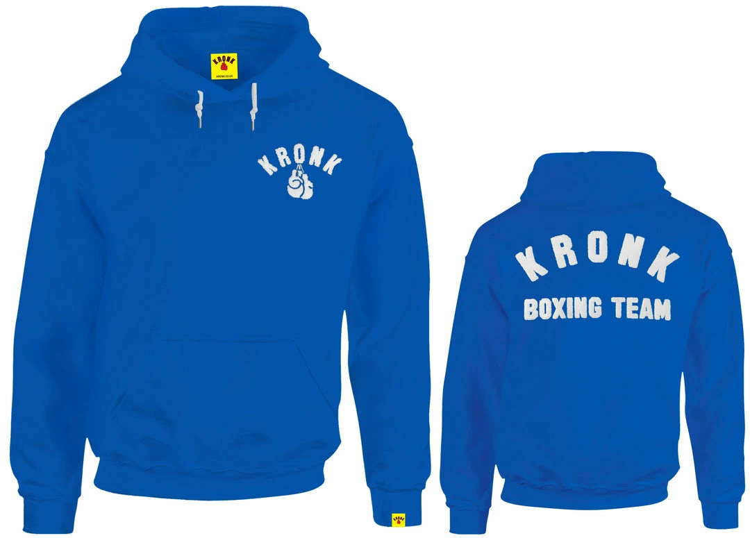 KRONK Boxing Team Towelling Applique Hoodie Regular Fit Royal Blue CLOTHING 2 KRONK Boxing Team Towelling Applique Hoodie Regular Fit Royal Blue CLOTHING