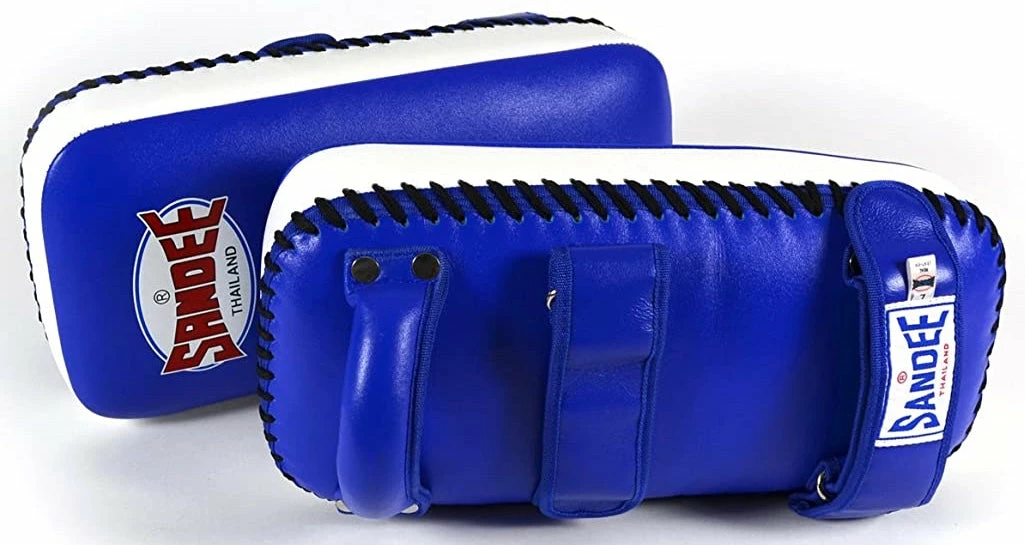 Champs Bxing Ltd SANDEE-Extra Thick Blue & White Flat Thai Kick Pads 2 Champs Bxing Ltd SANDEE-Extra Thick Blue & White Flat Thai Kick Pads