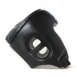 Champs Bxing Ltd HEAD & GROIN GUARDS SANDEE-Open Face Black & White Synthetic Leather Head Guard