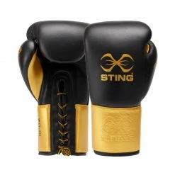 STING-EVOLUTION BBBOFC APPROVED BLACK/GOLD FIGHT GLOVES