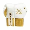 STING-EVOLUTION BBBOFC APPROVED WHITE/GOLD FIGHT GLOVES SENIOR GLOVES