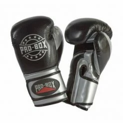 Champs Bxing Ltd SENIOR GLOVES PROBOX-CHAMP SPAR' BLACK/SILVER GLOVES