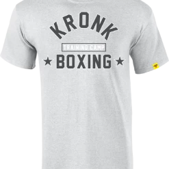 CLOTHING KRONK-Training Camp T Shirt Sport Grey-White & Charcoal Print