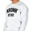 KRONK DETROIT APPLIQUE SWEATSHIRT REG FIT WHITE