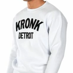 KRONK DETROIT APPLIQUE SWEATSHIRT REG FIT WHITE