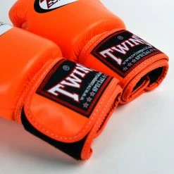 Twins Orange Velcro Boxing Gloves SENIOR GLOVES