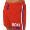 CLOTHING Copy Of KRONK Iconic Detroit Applique Lined Shorts White & Red/Blue