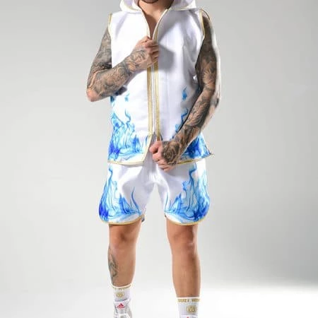 SUZI WONG-WHITE AND BLUE SMOKE BOXING SHORTS 2 SUZI WONG-WHITE AND BLUE SMOKE BOXING SHORTS