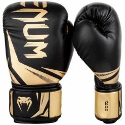 VENUM CHALLENGER 3.0 BOXING GLOVES - BLACK/GOLD SENIOR GLOVES