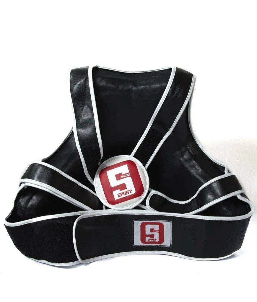 COACHES BODY STRIKE SHIELDS Sandee Sport Black & White Synthetic Leather Full Body Pad 3 COACHES BODY STRIKE SHIELDS Sandee Sport Black & White Synthetic Leather Full Body Pad