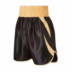 SUZI WONG BLACK & GOLD SHEEDY CURVED BOXING SHORTS CLOTHING