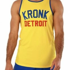 KRONK Iconic Detroit Applique Training Gym Vest Yellow CLOTHING