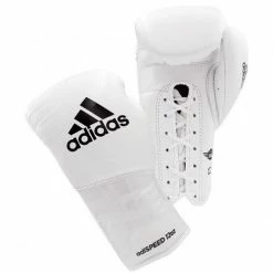SENIOR GLOVES Adidas-AdiSpeed White Lace Boxing Gloves