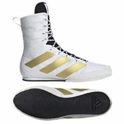 Adidas Box Hog 3 Boxing Boots – White/Gold/Black