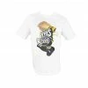 White Cotton T-shirt With Cleto Reyes Glove Logo