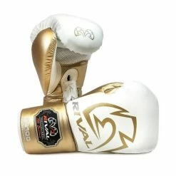 SENIOR GLOVES RIVAL-RS100-PROFESSIONAL WHITE/GOLD SPARRING GLOVES