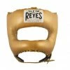 Champs Bxing CLETO REYES-GOLD Traditional Headgear With Nylon Face Bar HEAD & GROIN GUARDS