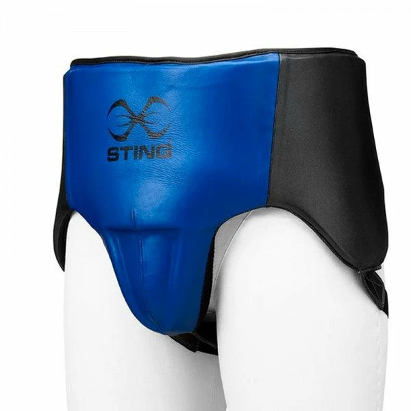 Champs Bxing HEAD & GROIN GUARDS STING-PRO LEATHER BLACK/BLUE ABDOMINAL GUARD 1 Champs Bxing HEAD & GROIN GUARDS STING-PRO LEATHER BLACK/BLUE ABDOMINAL GUARD