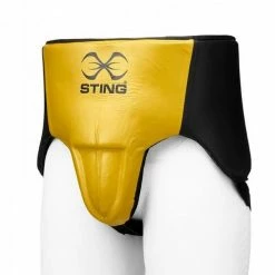 Champs Bxing STING-PRO LEATHER Black/Gold ABDOMINAL GUARD