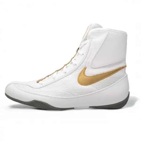 NIKE-MACHOMAI 2 BOXING BOOTS White/Gold 1 NIKE-MACHOMAI 2 BOXING BOOTS White/Gold