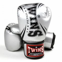 Twins Silver Synthetic Boxing Gloves SENIOR GLOVES