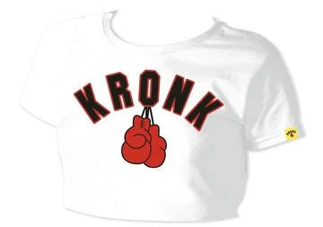 KRONK WOMEN GLOVES CROPPE TEE WHITE CLOTHING 1 KRONK WOMEN GLOVES CROPPE TEE WHITE CLOTHING