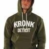 KRONK DETROIT APPLIQUE HOODIE MILITARY GREEN CLOTHING