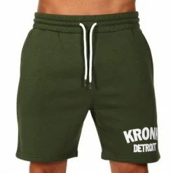 KRONK DETROIT APPLIQUE SHORTS MILITARY GREEN