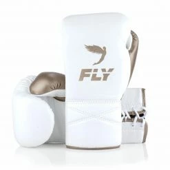 FLY-SUPERLACE TRAINING GLOVES - WHITE/MATT GOLD SENIOR GLOVES