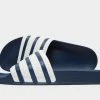 Adidas Originals Adilette Sliders In Blue And White