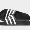 Adidas Originals Adilette Sliders In Black And White BOXING BOOTS