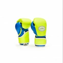 KIDS-Pound 4 Pound Double Strap-Yellow/Blue JUNIOR GLOVES 4oz-8oz