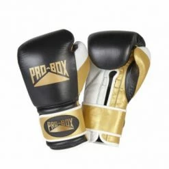SENIOR GLOVES PROBOX-PRO-SPAR' BLACK/GOLD LEATHER GLOVES