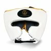 Champs Bxing HEAD & GROIN GUARDS PRO FITNESS HEAD GUARD SYNTHETIC LEATHER METALLIC WHITE / BLACK / GOLD