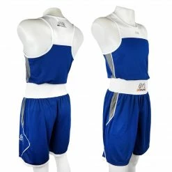 CLOTHING RIVAL-AMATEUR BLUE COMPETITION/TRAINING BOXING TRUNKS