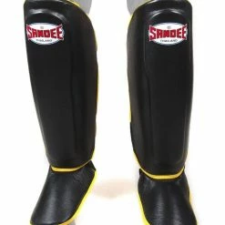 Champs Bxing Ltd Sandee Authentic Black & Yellow Leather Boot Shinguard