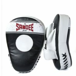 Sandee Sport Synthetic Leather Black & White Curved Focus Mitt