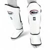 Twins White Double Padded Leather Shin Pads MUAY THAI