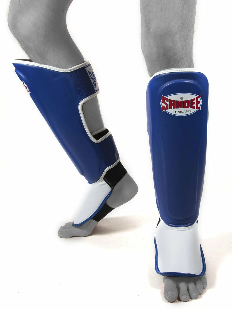 MUAY THAI Sandee KIDS Authentic Blue & White Synthetic Leather Boot Shinguard 1 MUAY THAI Sandee KIDS Authentic Blue & White Synthetic Leather Boot Shinguard